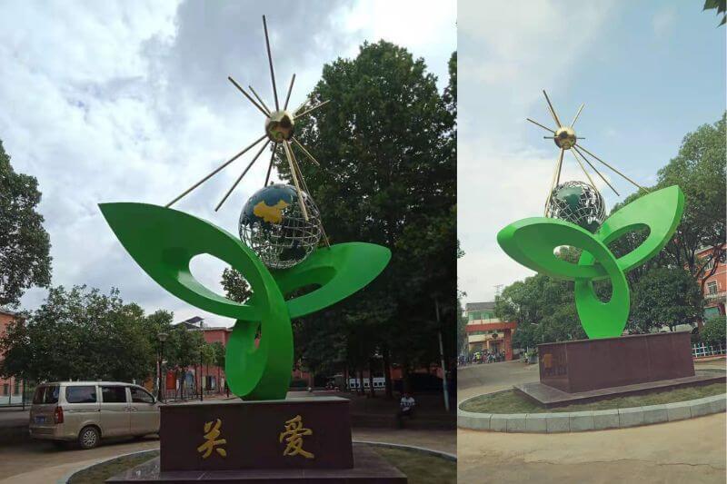 不锈钢校园雕塑《关爱》工(gōng)程案例效果图